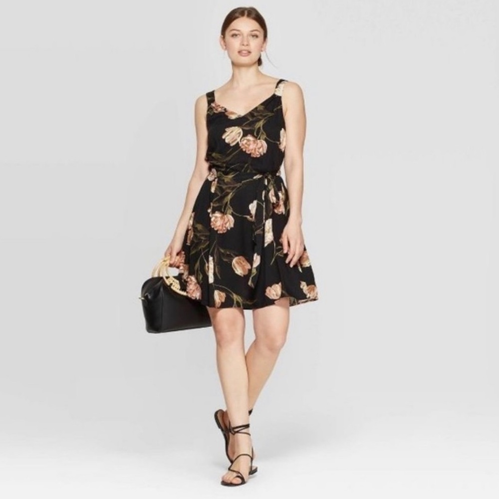 A New Day tie-waist floral slip dress